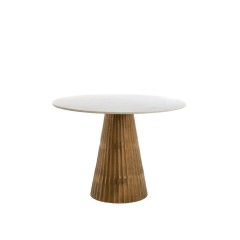 DINING TABLE LYD WHITE MARBLE BRONZE LEG 100 - DINING TABLES